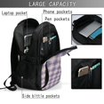 thumbnail image 4 of Daiia Purple Floral Gingham Check Plaid Pattern USB Charging Backpack for Men and Women, Anti-Theft Backpack,Travel Backpack,School Backpack,College Backpack,Laptop Backpack, 4 of 7