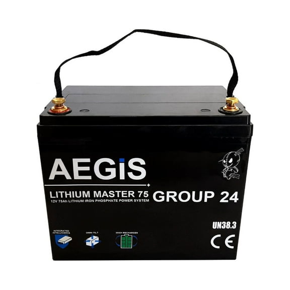 Aegis Battery 12v 75ah LiFEPO4 Battery - Deep Cycle Lithium Battery
