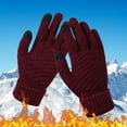 thumbnail image 2 of HNMKIU Winter Snowflake Knitted Gloves for Men and Women with Touchscreen Mobile Phone Compatible Fingertips Warm Fashionable Cold Weather Handwear H,One Size, 2 of 3