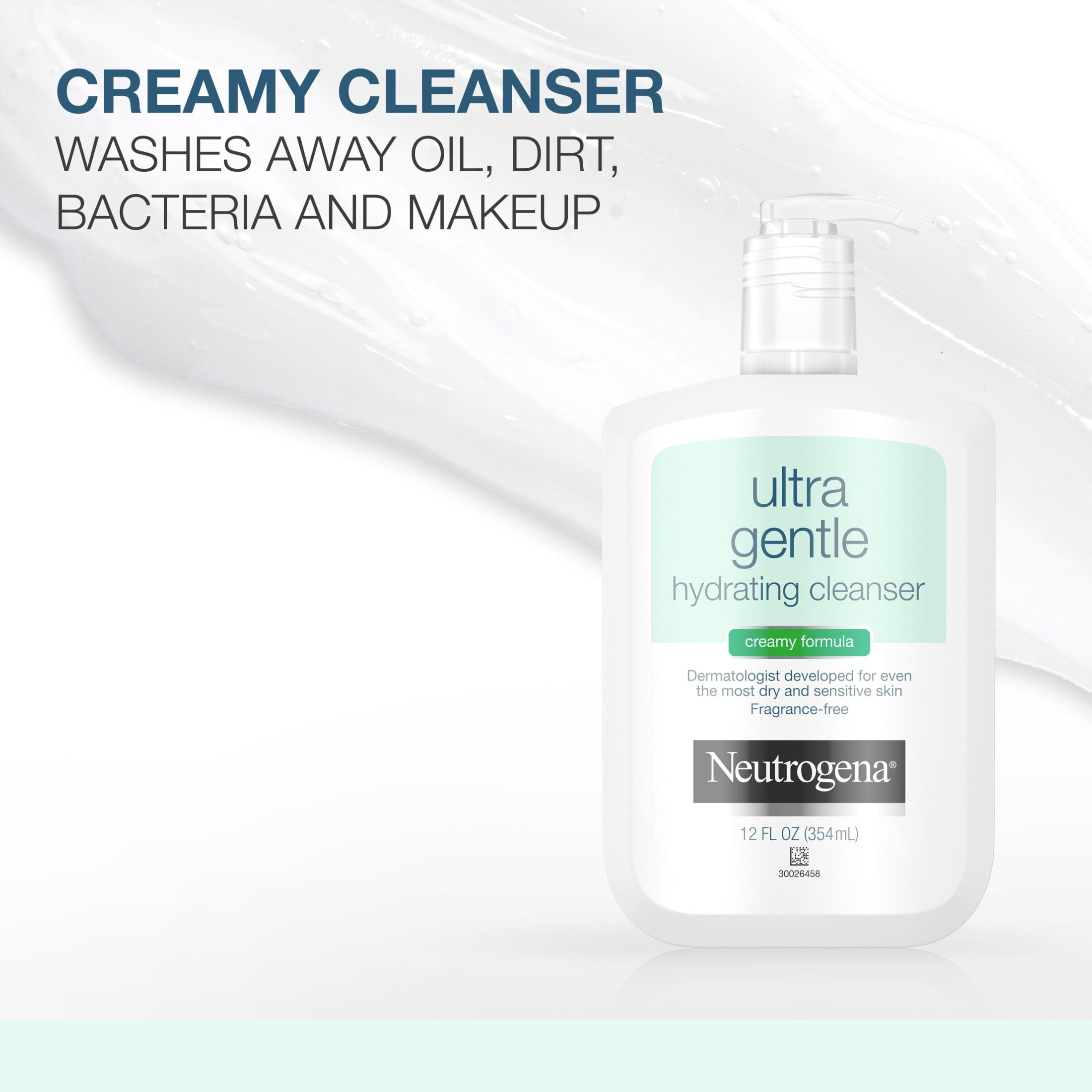 (2 pack) Neutrogena Ultra Gentle Hydrating Creamy Facial Cleanser, 12 fl. oz