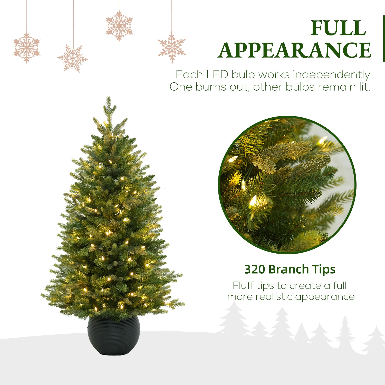 Vivatrees 3ft Pre-Lit Potted Christmas Tree photo 3