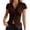 Brown, variant on Plus Size Tops, Women Business Casual Tops Button Down Shirt Y2k Short Sleeve Collared Fitted Blouse Tie Back Going Out Tops White S