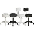 thumbnail image 3 of Rolling Swivel Stool,Round Adjustable Salon Stool Chair with High Back,Round Stools with Wheels for Salon Tattoo SPA Work,Black, 3 of 9