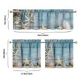 thumbnail image 6 of Kitchen Curtains 24 Inch Short - 3 Panel Set, Nautical Starfish Beach Seashell Mermaid Theme, Rod Pocket Window Curtain for Tropical Farmhouse, Easy Wash, 6 of 6