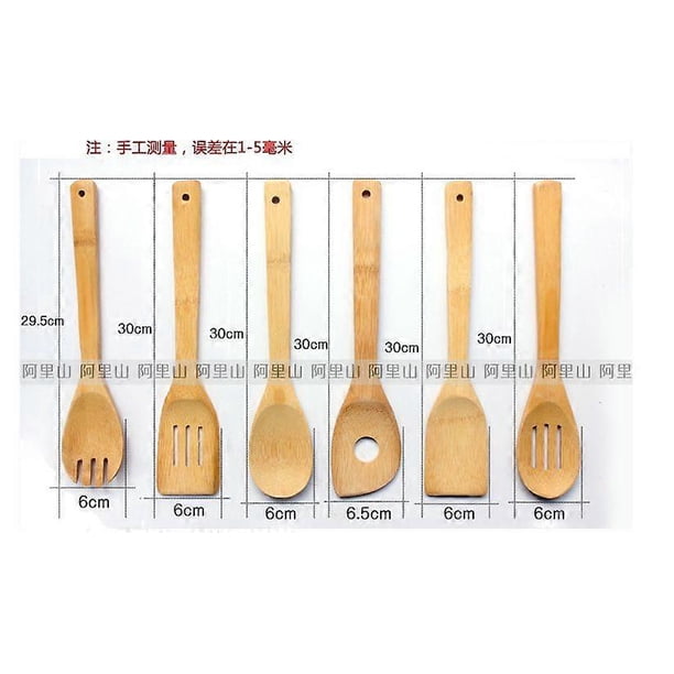 15pcs Bamboo Wooden Utensils: Cooking Nonstick Spatula Spoon Turner Slotted Spoon with Long Handle Kitchen Tools Cookware Set