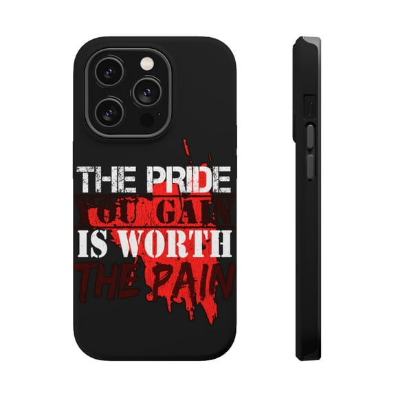 DistinctInk Tough Case for Apple iPhone 15 PRO (6.1" Screen), Compatible with MagSafe Charging - Pride Gain Worth Pain