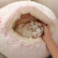 thumbnail image 6 of Pet Dog Cat Calming Bed for Indoor Cats Round Plush Kitten Warm Sleeping Nest Bed Cat Igloo Cave House, 6 of 7
