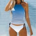 thumbnail image 2 of Sngxgn Women High Waisted Bikini Set Swimsuit Scoop Neck Cheeky Bathing Suit(Blue,L), 2 of 4