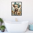 thumbnail image 7 of WFSposter Teal Highland Cow Wall Art Canvas Print Pictures 16"x24" Farmhouse Wall Decor Bedroom & Nursery Decor, 7 of 7