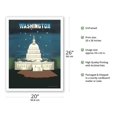 thumbnail image 2 of Washington DC - The US Capitol Building - Vintage Airline Travel Poster by Edward McKnight Kauffer c.1948 - Fine Art Matte Paper Print (Unframed) 20x26in, 2 of 4