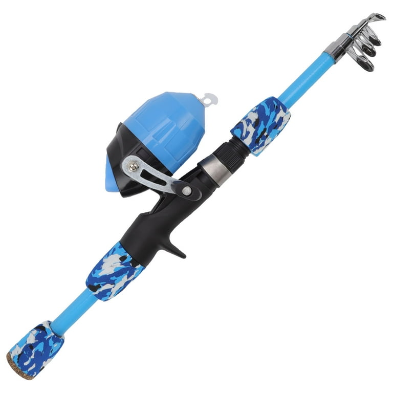 Kids Fishing Pole Set Multipurpose Retractable Kids Fishing Rod Reel Combo  for 3 To 15 Years Old Blue 4.9ft