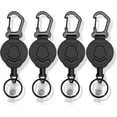 thumbnail image 1 of duomi-4 Pack Heavy Duty Badge Reels, Retractable Badge Holder with 27.5 Inches Steel Wire Rope, Keychains with Carabiner Clip for Men Women, 1 of 4