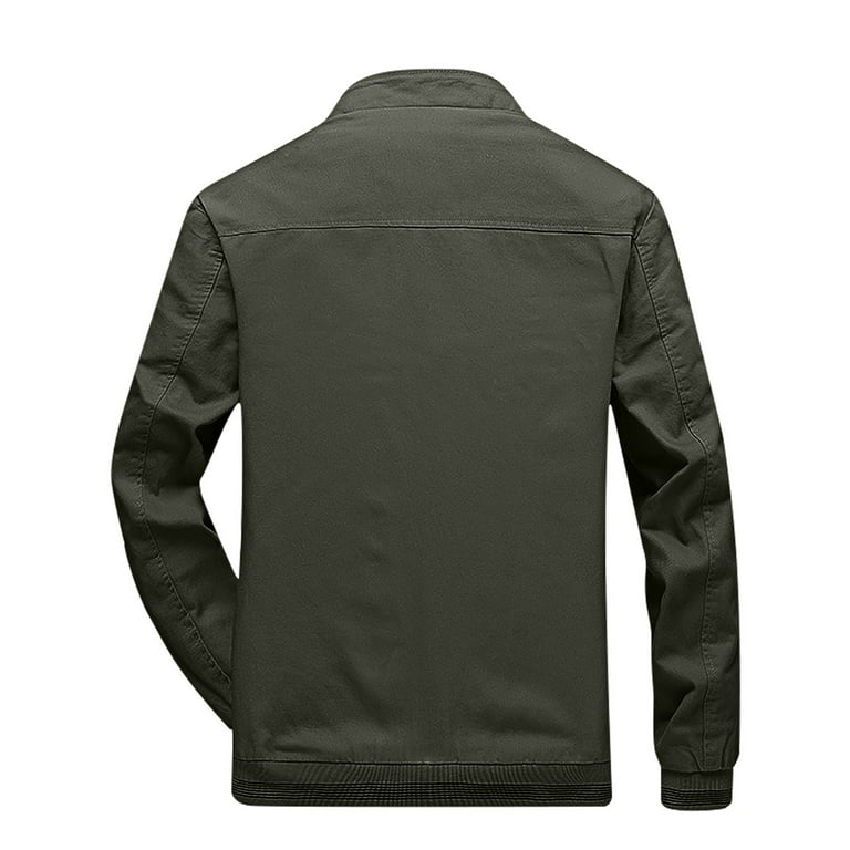 Wenven men's stand shop collar lightweight military jacket