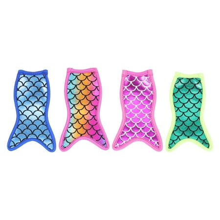 

NUOLUX 4pcs Ice Stick Protective Covers Creative Mermaid Designed Frozen Stick Holders (Mixed Color)