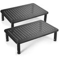 thumbnail image 1 of Urban Deco Monitor Stand Riser, Metal Computer Stand Riser with Mesh Platform, 3 Height Adjustable for Laptop, Computer( Black-2pk), 1 of 7