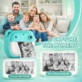 thumbnail image 3 of MOMOTER Kids Instant Print Camera, 1080P Digital Camera with 2.0" Screen, Selfie Video MP3 Games, 32GB Card, 4 Paper Rolls Toy Camera Gift for Boys Girls Green, 3 of 9