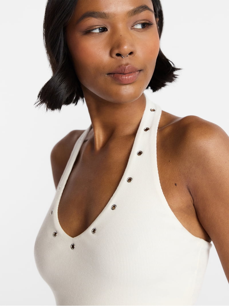 No Boundaries Grommet Halter Top, Women's XXS-XXL - Walmart.com