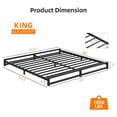 thumbnail image 3 of Yesfashion King Size Metal Platform Bed Frame with Wavy Pattern, Steel Slat Support, Mattress Foundation and No Box Spring Needed, Easy Assembly, Black, 3 of 8
