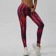thumbnail image 2 of KHONTS Tie Dye Yoga Pants for Women High Waisted Tummy Control Lifting Leggings Workout Sports Activewear Red M, 2 of 4