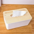 thumbnail image 2 of Wood Tissue Box Cover Rectangular - Rustic Farmhouse White Wooden Tissue Holder Decorative Square Facial Tissue Box Holder For Bathroom and Home Decor, 2 of 6