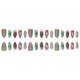 thumbnail image 5 of Autumn Themed Press On Nail 30PCS Christmas Striped Design With Golden Friendly ABS Fake Nail Short Square, 5 of 5