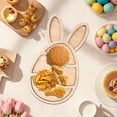 thumbnail image 4 of Taicans Easter Bunny Snack Tray with Divided Compartments,10.83x6.5in Dessert Plates for Fruit Baby Food,Easter Party Serving Platter Rabbit Egg Shapes Farmhouse Decor,Gift for Housewarming, 4 of 5