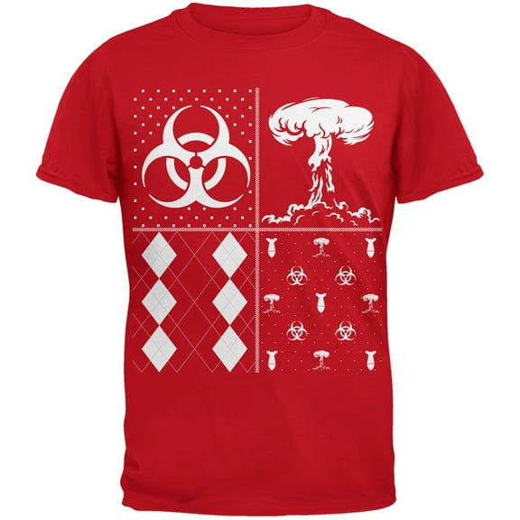 Biohazard Festive Blocks Ugly Sweater Red Youth T-Shirt