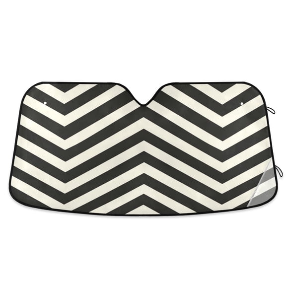 Chevron Lines Car Windshield Sun Shade Foldable Car Front Window Visor Heat and UV Protection 53x23.5
