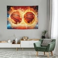 thumbnail image 2 of GOSMITH  Football Tapestry for Boys Kids Basketball Wall Tapestry Sports Tapestries Fire and Ice Wall Hanging,Rugby Soccer Tapestry Girls Teens Ball Game Wall Tapestry Sport Theme Room, 2 of 7