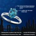 thumbnail image 2 of Gem Stone King 14K White Gold London Blue Topaz Solitaire Engagement Ring for Women | 2.25 Cttw | Oval 9X7MM | Gemstone November Birthstone | Size 8, 2 of 6