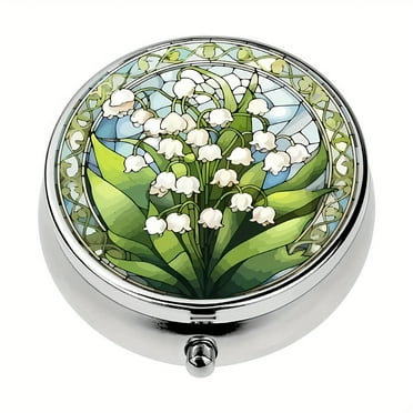 1pc Fresh Flowers Pill Box, 3 Compartment Medicine Pill Organizer, Mini  Box, Travel Portable Pill Box, For Pocket Or Purse Pill Box, Decorative Metal Medicine Vitamin Organizer, Unique Holiday Gift