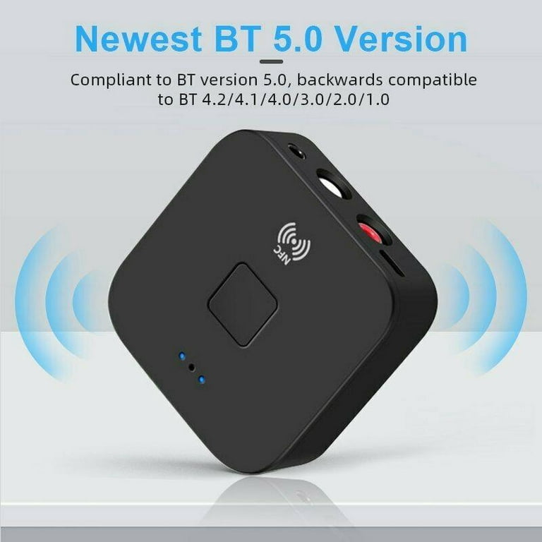 Adaptateur de Récepteur Audio Bluetooth NFC NFC Wireless Bluetooth Extender  3,5 mm AUX ou RCA Entrée - Batterie Noire / 200mah
