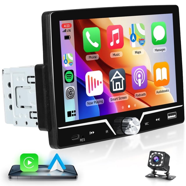 Single Din Car Stereo Carplay Android Auto, Driauto 7 Inch HD Touch Screen Car Radio with Bluetooth Single Din Mirror Link FM Rad