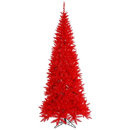 Vickerman Arbre de Noël Artificiel en Sapin Rouge 4.5 Pieds Non Éclairé