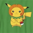 thumbnail image 2 of Boy's Pokemon Halloween Pumpkin Pikachu  Graphic Tee Kelly Green X Large, 2 of 4