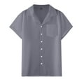 thumbnail image 3 of Men's Casual Button-Up Shirt for Summer Versatile Loose Fit with Pocket and Cuban Collar for Everyday Wear and Lightweight and Comfortable Design Mens T-Shirts In 3xlt Tall V Neck Graphic, 3 of 5