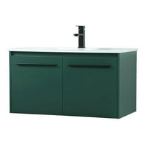 36 inch single bathroom vanity in green