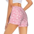 thumbnail image 2 of Uemuo Flamingos and Flowers Pattern Women's Athletic Shorts High Waisted Running Shorts with Liner Pockets Gym Elastic Workout Shorts-, 2 of 9