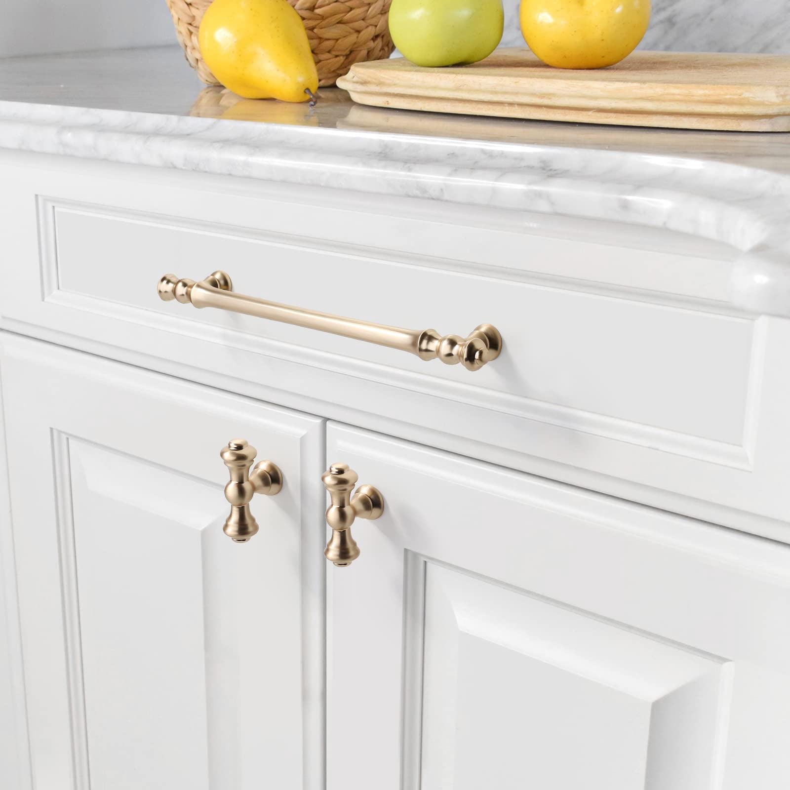 10 Pack Brushed Brass Cabinet Pulls Gold Kitchen Cabinet Handles Hardware For Cupboard Drawer Doors Bathroom Furniture