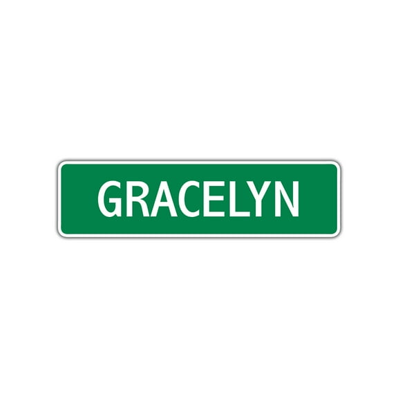 Gracelyn Girls Children Name Letter Printed Label Wall Plaque Decoration Indoor Outdoor Aluminum Metal Sign 4"x13.5"