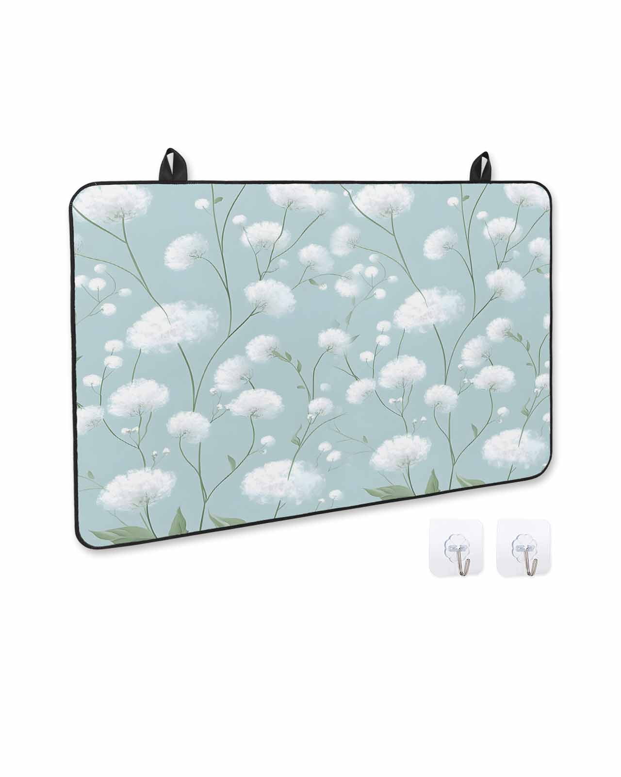 nqOlkjepod Large Induction Cooktop Protector Mat 36"x21", Flowers Plant Stove Top Covers for Electric Stove, Wildflower Garden Floral Farm Motifs Stove Burner Cover Mats, Glass Top Stove Cover
