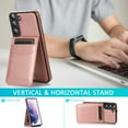 thumbnail image 6 of SaniMore for Samsung Galaxy S23 6.1" 2023 Case, Card Slots Case with Flip Kickstand Premium PU Leather Magnetic Clasp Anti-scratch Anti-drop Heavy Duty Protective Case for Galaxy S23, Rosegold, 6 of 14