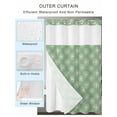 thumbnail image 2 of No Hook Cloth Fabric Shower Curtain with Snap in Liner, Green Beige Dandelion Waterproof Shower Curtains Set with See Through Top Window, Farmhouse Botanical Blossom Bath Curtains Shower 60"x72", 2 of 6