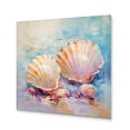 thumbnail image 2 of Designart "White expressionist Seashells II" Animals Metal Wall Art, 2 of 5