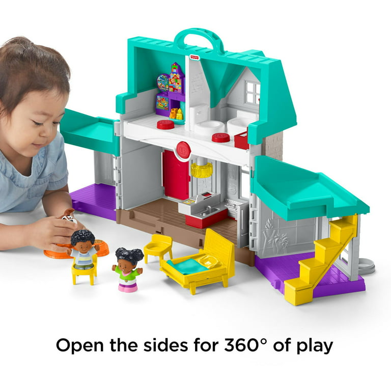 Fisher-Price Little People Big Helpers Interactive Home Playset With Tessa  And Chris, Blue