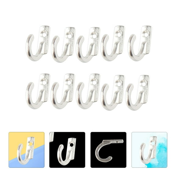 Small Wall Coat Hook Hanger: 20Pcs Clothes Hooks Decorative Clothes Hook Hanger Cabinet Hat Scarf Hanging Hook Silver