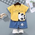 thumbnail image 2 of Paguaki Boy Toddler Baby Summer Clothes 6 12 18 Months 2T 3T 4T 5T Girls Outfits Short Sleeve Cartoon Print T-Shirt Tops & Shorts Sets 2Pcs, 2 of 4