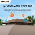 thumbnail image 2 of Sunjoy 13.5x13.5 ft. Gazebo with 2-Tier Dome Canopy Roof, Steel Frame Soft top Gazebo with Ceiling Hook and Mosquito Netting, Tan and Brown, 2 of 16