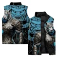 thumbnail image 2 of Chaqueta de hombre Ropa Chalecos con estampado de orco y tigre blanco para hombre Chaleco de algodón de moda sin mangas para protegerse del viento frío 2024, 2 of 5