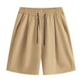 thumbnail image 2 of WREESH Men's Casual Shorts Summer Outdoors Casual Drawstring Printing Sport Short Pants Athletic Shorts Khaki, 2 of 5